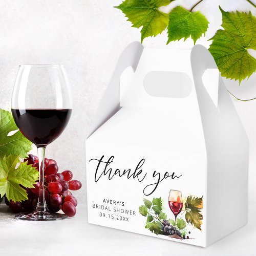 Elegant Vino Before Vows Collection Thank You Favor Boxes