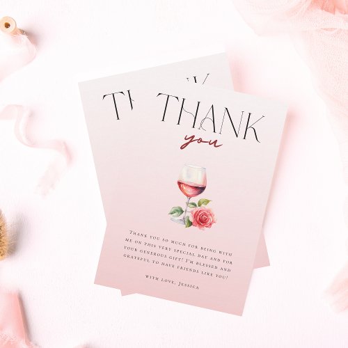 Elegant Vino Before Vows Wine Theme Bridal Shower Thank You Card