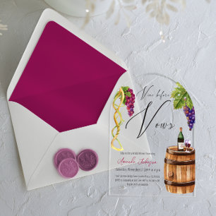 Elegant Vino Before Vows Winery Bridal Shower Acrylic Invitations