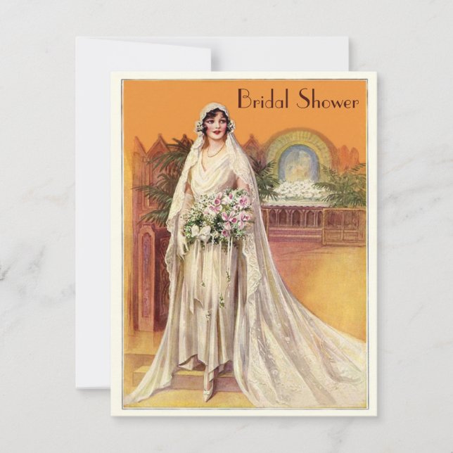 Elegant Vintage 1930s Bride Bridal Shower Invitation (Front)