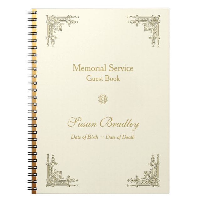 Elegant Vintage 1 Memorial Service NoteBook (Front)