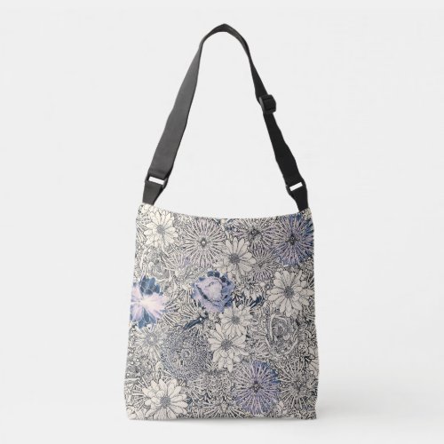 Elegant Vintage Abstract Floral Background   Crossbody Bag