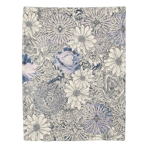 Elegant Vintage Abstract Floral Background   Duvet Cover
