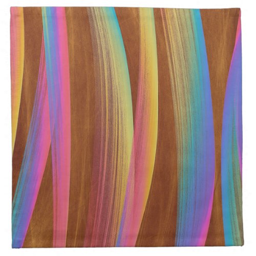 Elegant Vintage Abstract Stripes Waves Pattern  Cloth Napkin