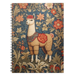 Elegant Vintage Alpaca William Morris Inspired Notebook