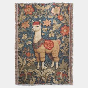 Elegant Vintage Alpaca William Morris Inspired Throw Blanket