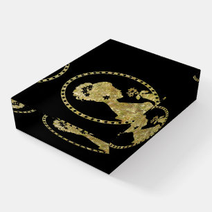 Elegant Vintage Antique Cameo Gold and Black Paperweight