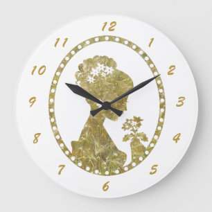 Elegant Vintage Antique Gold Cameo Large Clock