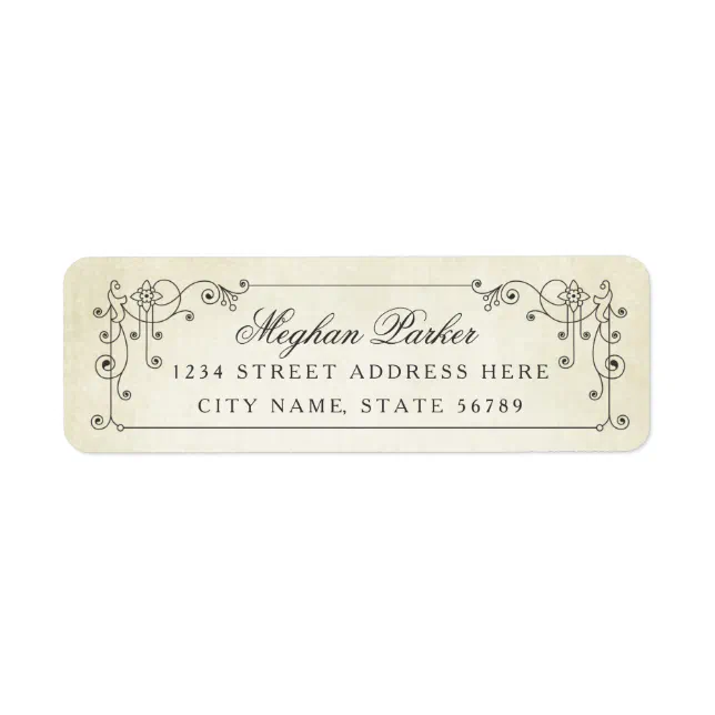 Elegant Vintage Antique Return Address Label | Zazzle