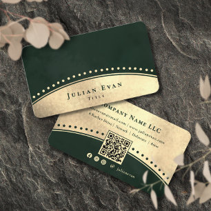 Elegant Vintage Arch Glitter Gold Emerald Green Business Card
