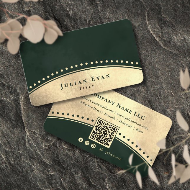Elegant Vintage Arch Glitter Gold Emerald Green Business Card (Elegant Vintage Arch Glitter Gold Emerald Green Business Card)
