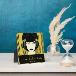 Elegant Vintage Art Deco Flapper Plaque