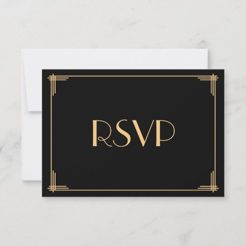 Elegant Vintage Art Deco Wedding RSVP Cards