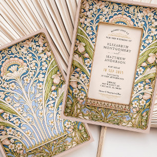 Elegant Vintage Art Nouveau Floral Wedding Invitation