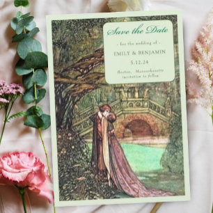 Elegant Vintage Art Nouveau Forest Wedding Save The Date