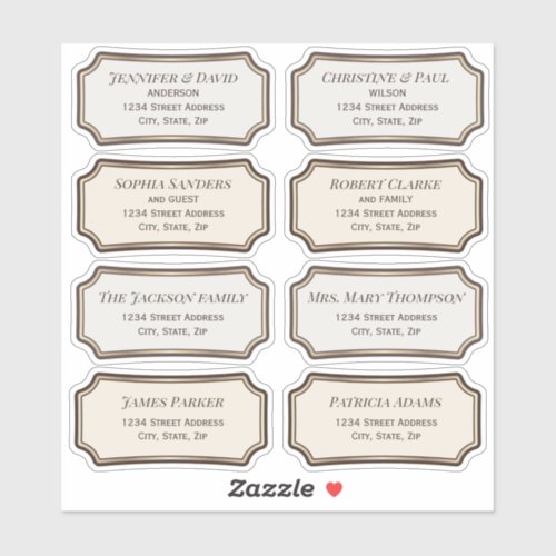 Elegant vintage badge CC0898 Guest adress labels  