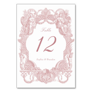 Elegant Vintage Baroque Bush Toile Frame Wedding Table Number