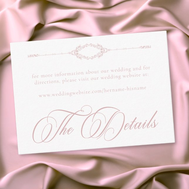 Elegant Vintage Baroque Dusty Pink Wedding Enclosure Card (Elegant Vintage Baroque Dusty Pink Wedding Enclosure Card)