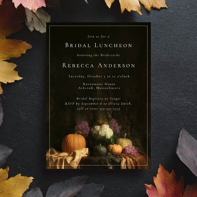 Elegant Vintage Baroque Pumpkin Fall Bridal Shower Invitation (Creator Uploaded)