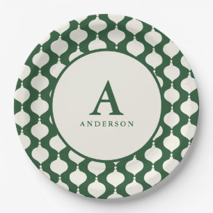 Elegant vintage bauble Christmas party Paper Plates