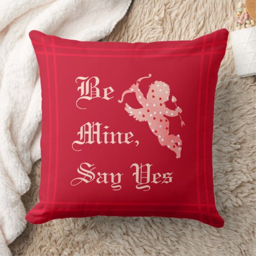 Elegant Vintage Be Mine Engagement Personalized Throw Pillow