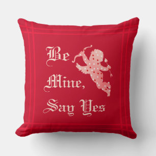 Elegant Vintage Be Mine Valentine's Day Throw Pillow