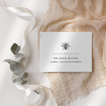 Elegant Vintage Bee | Change Of Address Announcement Postcard by christine592 at Zazzle