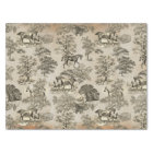 Elegant Vintage Beige Horse Toile Kraft