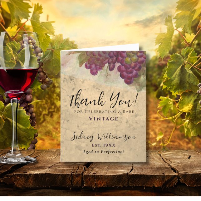 Elegant Vintage Birthday Personalized Thank You (Creator Uploaded)