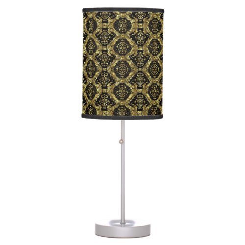 Elegant Vintage Black And Gold Lace Table Lamp