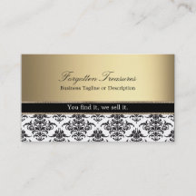 Elegant Vintage Black and White Damask Antique