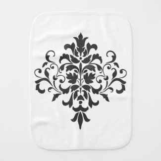 Elegant Vintage Black and White Damask