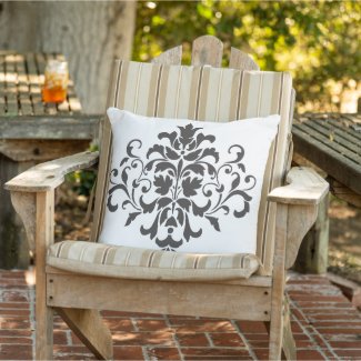 Elegant Vintage Black and White Damask