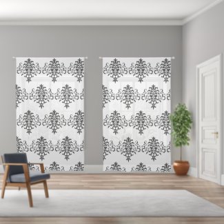 Elegant Vintage Black and White Damask