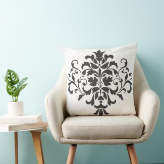 Elegant Vintage Black and White Damask