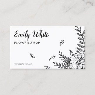 Elegant Vintage Black and White Unique Floral Epic Business Card
