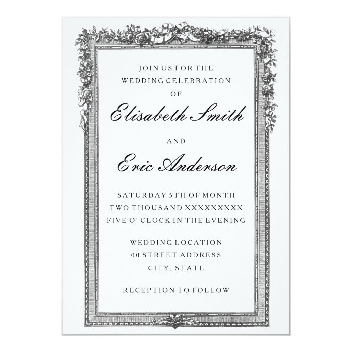 Vintage Black And White Wedding Invitations 6
