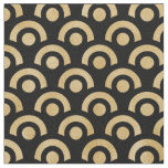 Elegant Vintage Black Gold Art Deco Fan Pattern  Fabric
