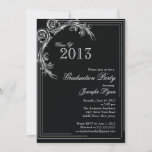 Elegant Vintage Black Graduation Party Invitation at Zazzle