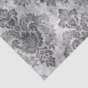 Elegant Vintage Black Gray Decoupage Tissue Paper