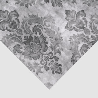 Elegant Vintage Black Gray Decoupage Tissue Paper