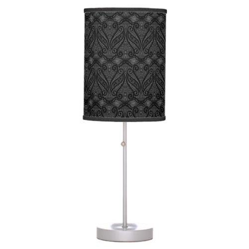 Elegant Vintage Black Lace Pattern Table Lamp