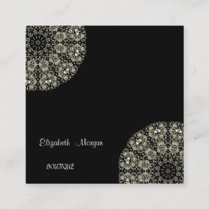 Elegant Vintage,Black , Lace Square Business Card
