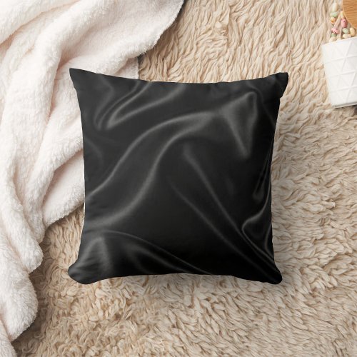 Elegant Vintage Black Silk Design Throw Pillow 