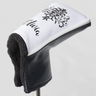 Elegant Vintage Black & White Damask Personalized