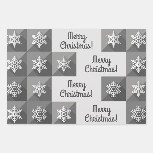 Elegant Vintage Black White Snowflakes Christmas   Wrapping Paper Sheets