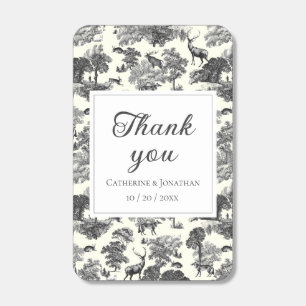 Elegant Vintage Black White Toile Deer Pattern Matchboxes