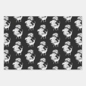 Elegant Vintage Black White Toile Deer Woods Wrapping Paper Sheets (Front 2)