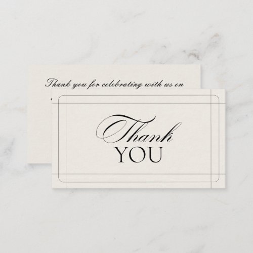 Elegant Vintage Black  White Wedding Thank You Enclosure Card