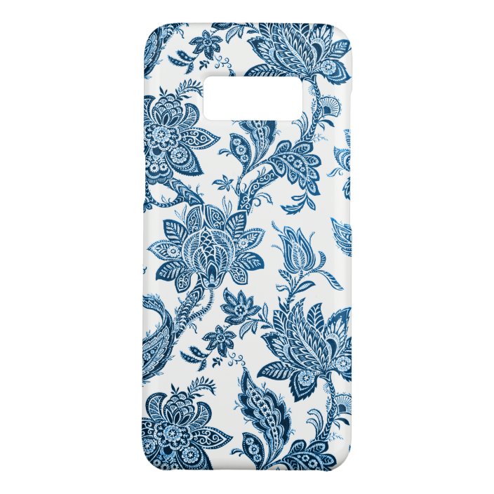 Elegant Vintage Blue And White Floral Wallpaper Case Mate
